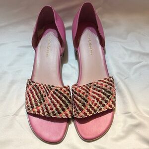 Liz Claiborne Pink Sandals with Woven Strap